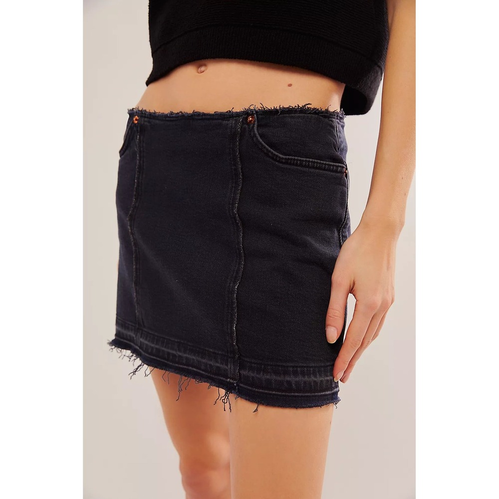 RE/DONE Tube Mini Skirt – Blacken Blue Sz 26 (fits larger- see measurements) NWT